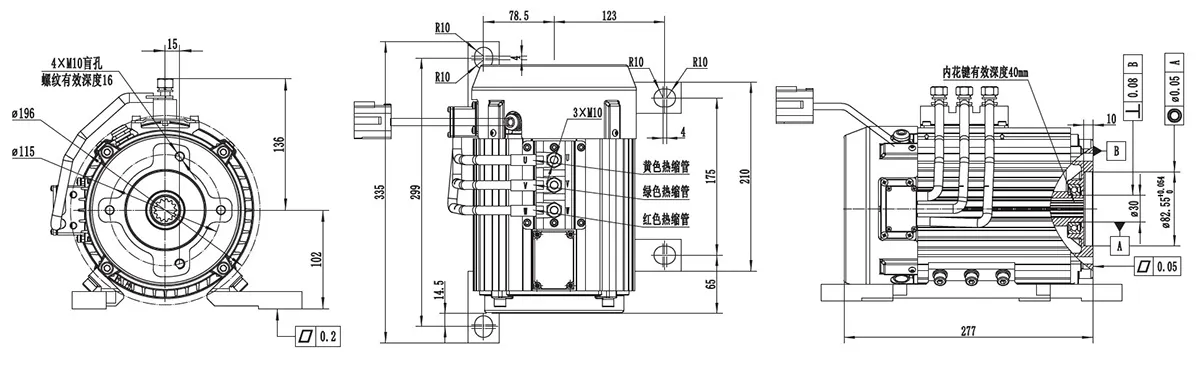 1200W Drive Motor Moteur d’Entraînement de Levage 18000W, Moteur Sans Balais PMDC TR155AXF
