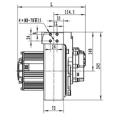 Ensemble Moteur d'Entraînement 1000W, Moteur Sans Balais PMDC TF120B-JY058A